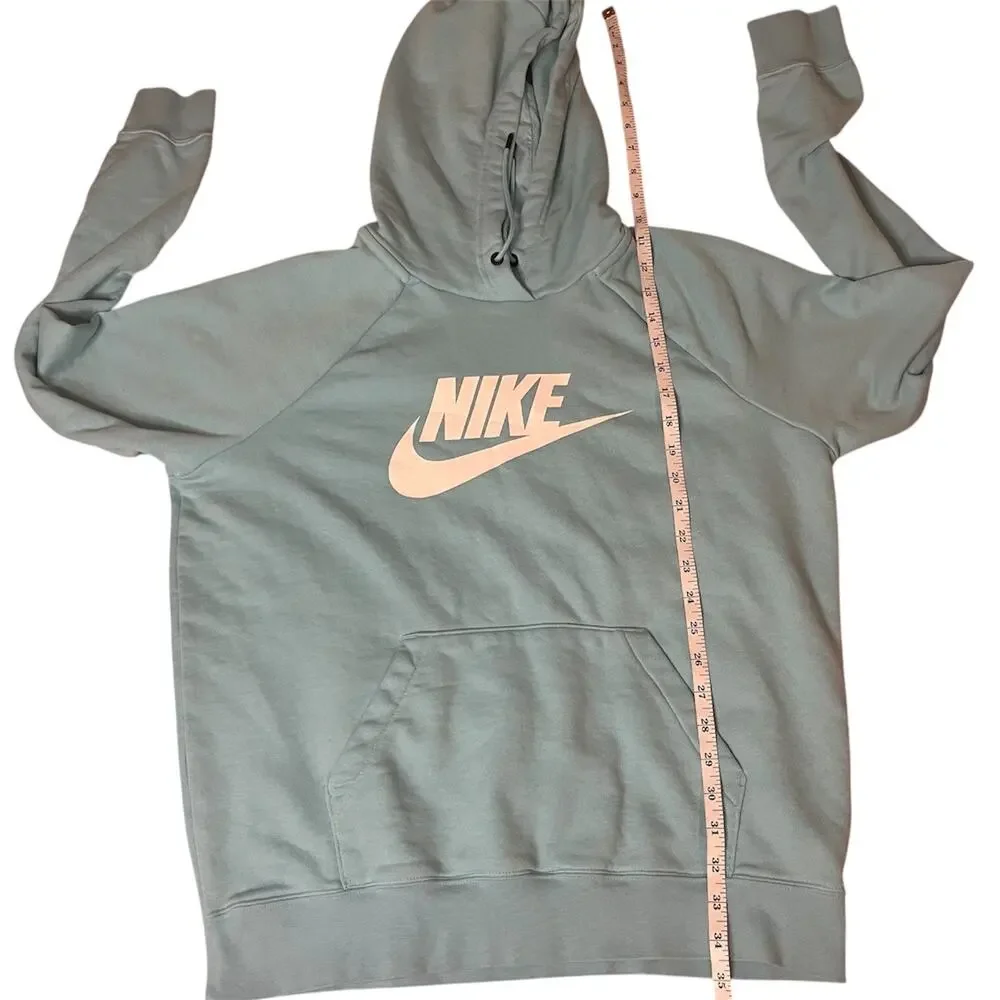Nike Light Blue‎ Pullover Hoodie Unisex Medium Classic Swoosh Logo Cozycore
